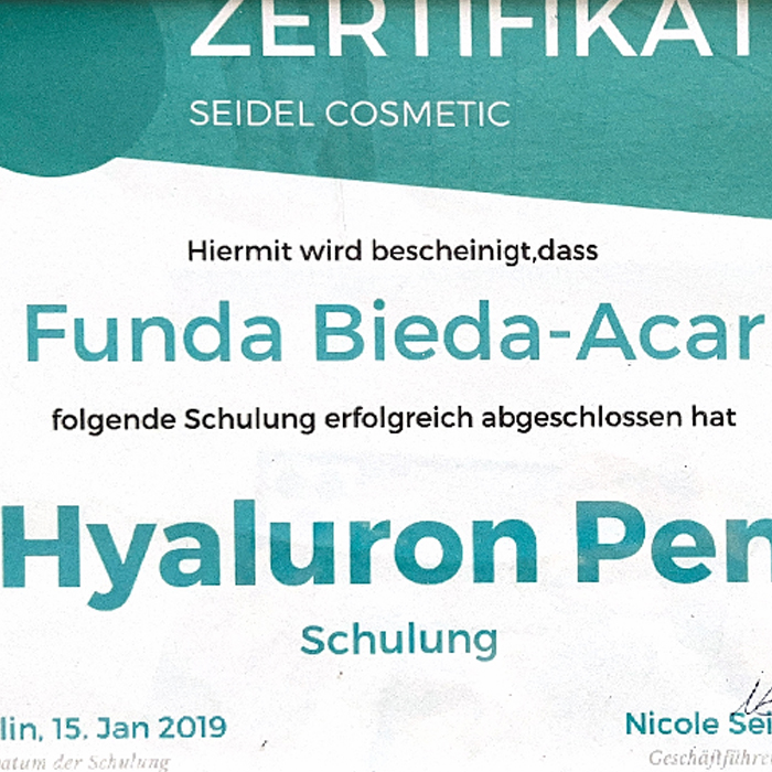 Meso BB Glow Expertin Sertifikası